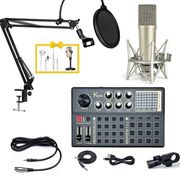 Bộ Micro Thu Âm Livestream Soundcard K800 & Mic U87 - Phòng Thu Chuyên Nghiệp | Giá Rẻ