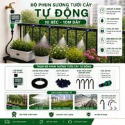 Bộ Phun Sương Tưới Cây Tự Động 10 Béc uốn cong  dùng Van HCT322