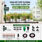 Bộ tưới cây tự động 20 béc 20m ống – Phun sương & nhỏ giọt 2 trong 1 cho chậu bồn cây sân vườn