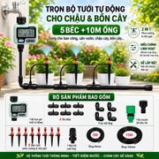Trọn Bộ Tưới Cây Tự Động 5 Béc  10m Ống Cho Ban Công Sân Vườn