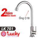 Vòi rửa bát lạnh LK 701 Inox Lucky - Chính hãng bảo hành 24 tháng