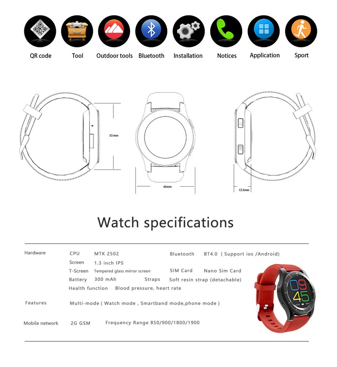 Đồng hồ thông minh G8 N01 Pro - Nghe gọi chống nước tích hợp định vị từ xa