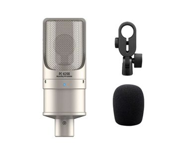 Combo bộ mic thu âm livestream PC-K200 kết hợp Mixer M4 plus TẶNG Tai nghe và Giá đỡ điện thoại