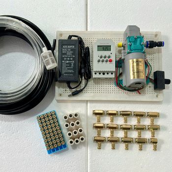 Bộ phun sương tự động 10 béc đồng bơm OM1521  timer hẹn giờ