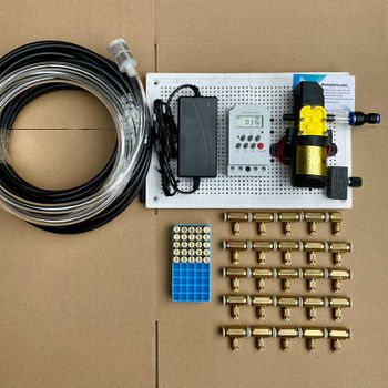 Bộ phun sương tự động 25 béc đồng bơm OM1521  timer hẹn giờ