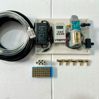 Bộ phun sương tự động 5 béc đồng bơm OM1521  Timer hẹn giờ