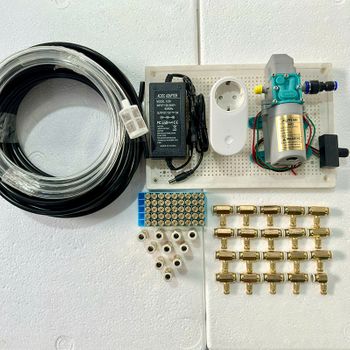 Bộ phun sương tự động điều khiển từ xa 25 béc đồng bơm OM1521  ổ wifi