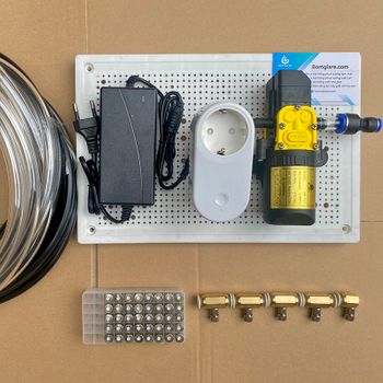 Bộ phun sương tự động điều khiển từ xa bằng wifi 5 béc đồng bơm OM1521