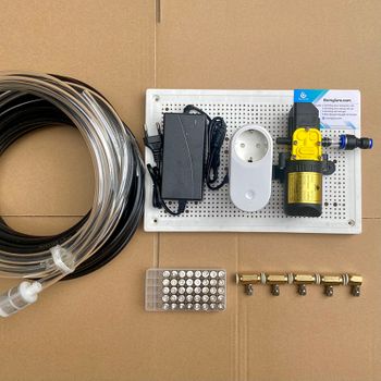Bộ phun sương tự động điều khiển từ xa bằng wifi 5 béc đồng bơm OM1521