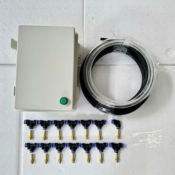 Combo phun sương tưới cây tự động 15 béc có tủ điện dùng timer ( tủ điên  van từ timer)
