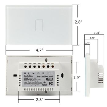 Công tắc Broadlink TC2 - 1 phím cảm ứng điều khiển từ xa