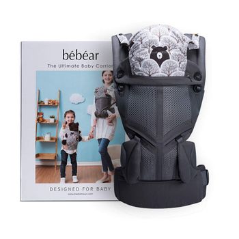 Địu cho bé đa năng cao cấp Bebamour Bebear Baby Wrap Carrier có mũ che