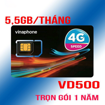 Sim 4G Vinaphone D500 trọn gói