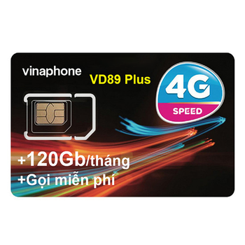 Sim 4G Vinaphone VD89Plus khuyến mãi 120Gb/tháng
