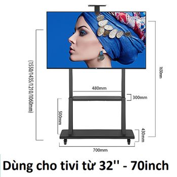 Bản nâng cấp Giá tivi di động HQ-1700 là E1900 hỗ trợ tới 70inch và có giá để camera