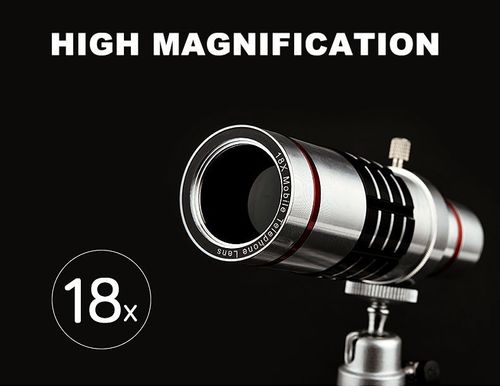 Ống kính lens camera tele zoom 18x cho smart phone H7 - Có Tripod