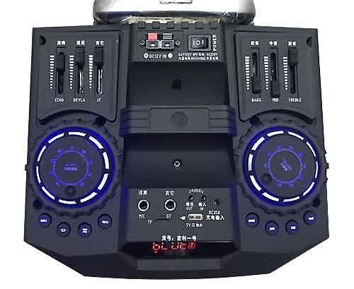 Loa kéo karaoke DJ 3 tấc rưỡi bass khủng - Model K5 Pin tốt kèm 2 micro không dây