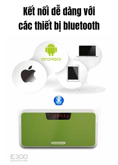Loa Bluetooth đa năng 4 trong 1 ROLTON E300 chính hãng