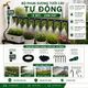 Bộ phun sương tưới cây tự động 15 béc uốn cong - Hẹn giờ LCD khóa an toàn