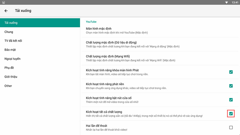 Cách xem Video Youtube 1080P và 1440P trên Android TV Box