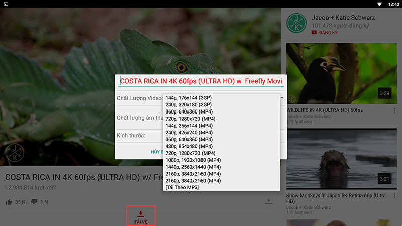 Cách xem Video Youtube 1080P và 1440P trên Android TV Box