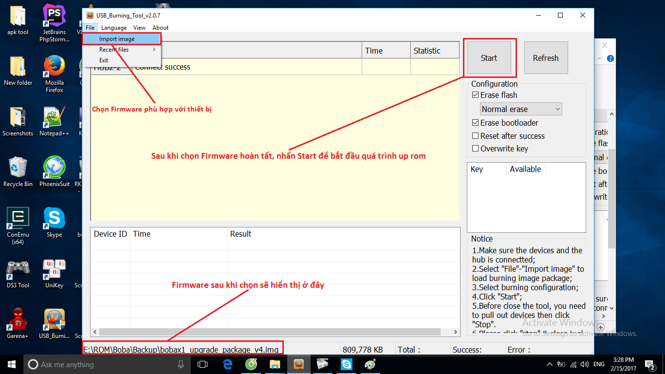 Hướng dẫn up rom (cập nhật Firmware) cho các dòng Boba X1, Boba Z1
