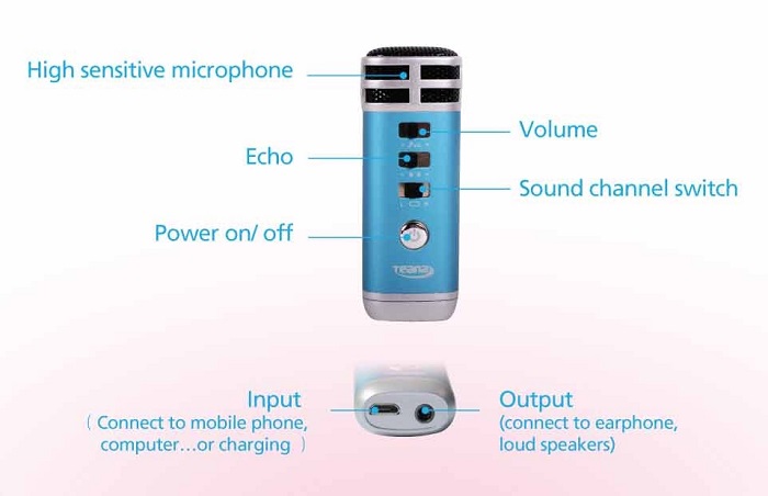 Mic hát karaoke Micro mini Teana I9S