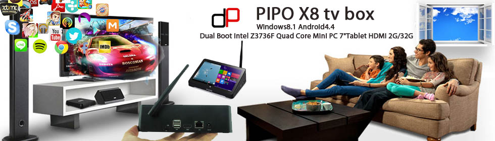 Pipo X8 - Set Top Box chạy hai OS Windows và Android