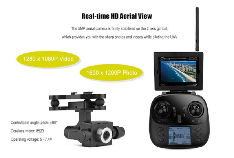 Camera 1080p HD của flycam WLToys Q696-A