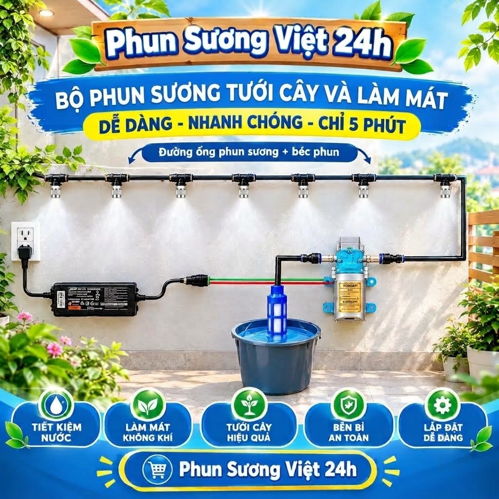 Hướng Dẫn Lắp Đặt Bộ Phun Sương Làm Mát Đúng Kỹ Thuật