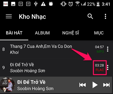 Tải nhạc Lossless miễn phí trên Android - Nghe nhạc chất lượng cao cực đã