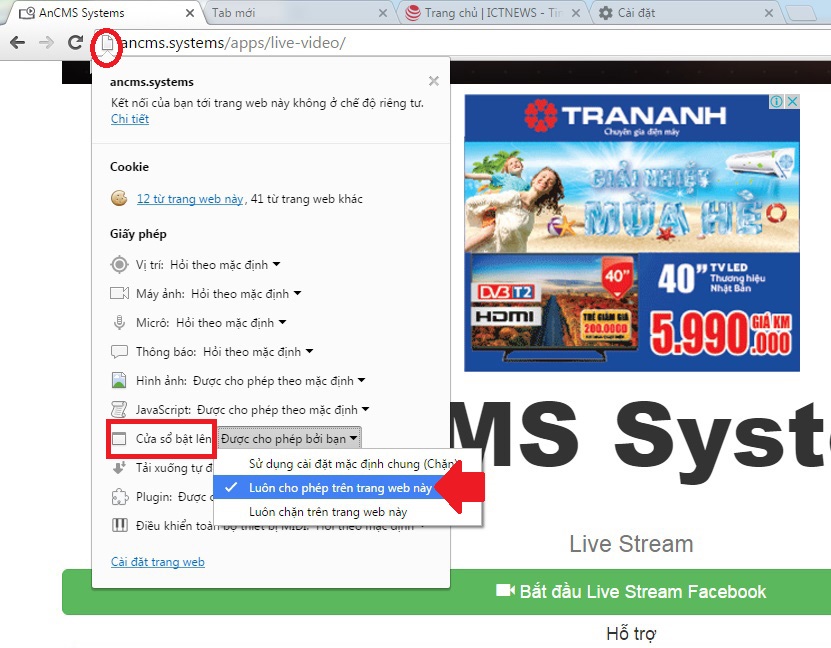 Hướng dẫn "live stream" Facebook trên máy tính