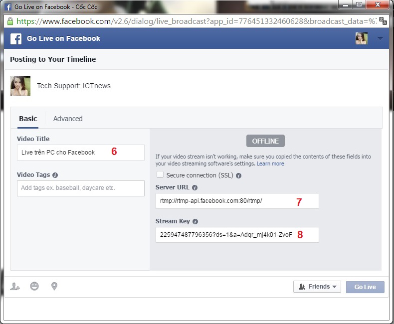 Hướng dẫn "live stream" Facebook trên máy tính