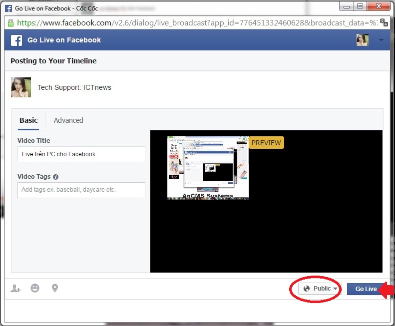 Hướng dẫn "live stream" Facebook trên máy tính