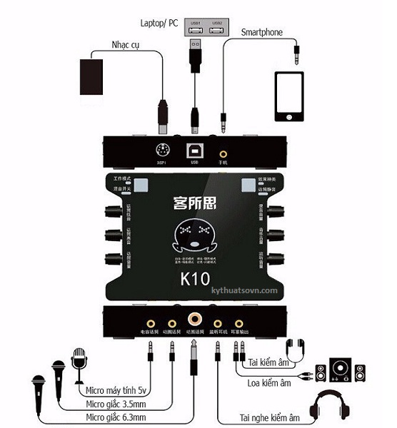Sound card thu âm XOX K10 thiết bị chuyên hát Karaoke và hát Live