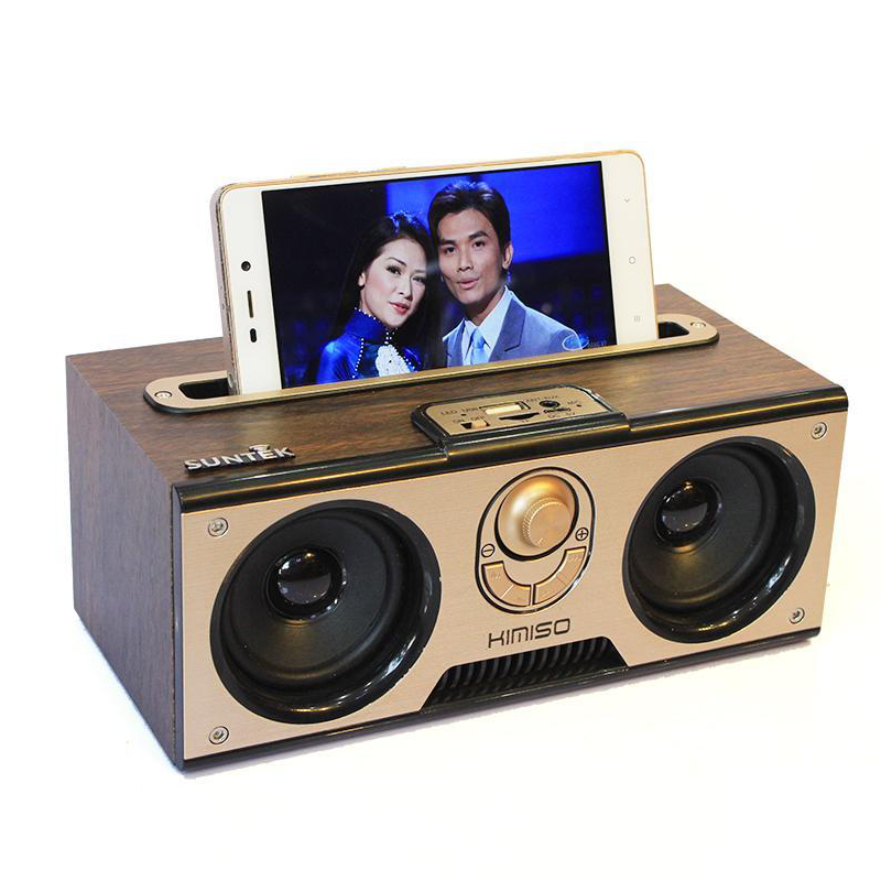 Loa bluetooth Himiso Suntek KM7 thiết kế cổ điển vân gỗ