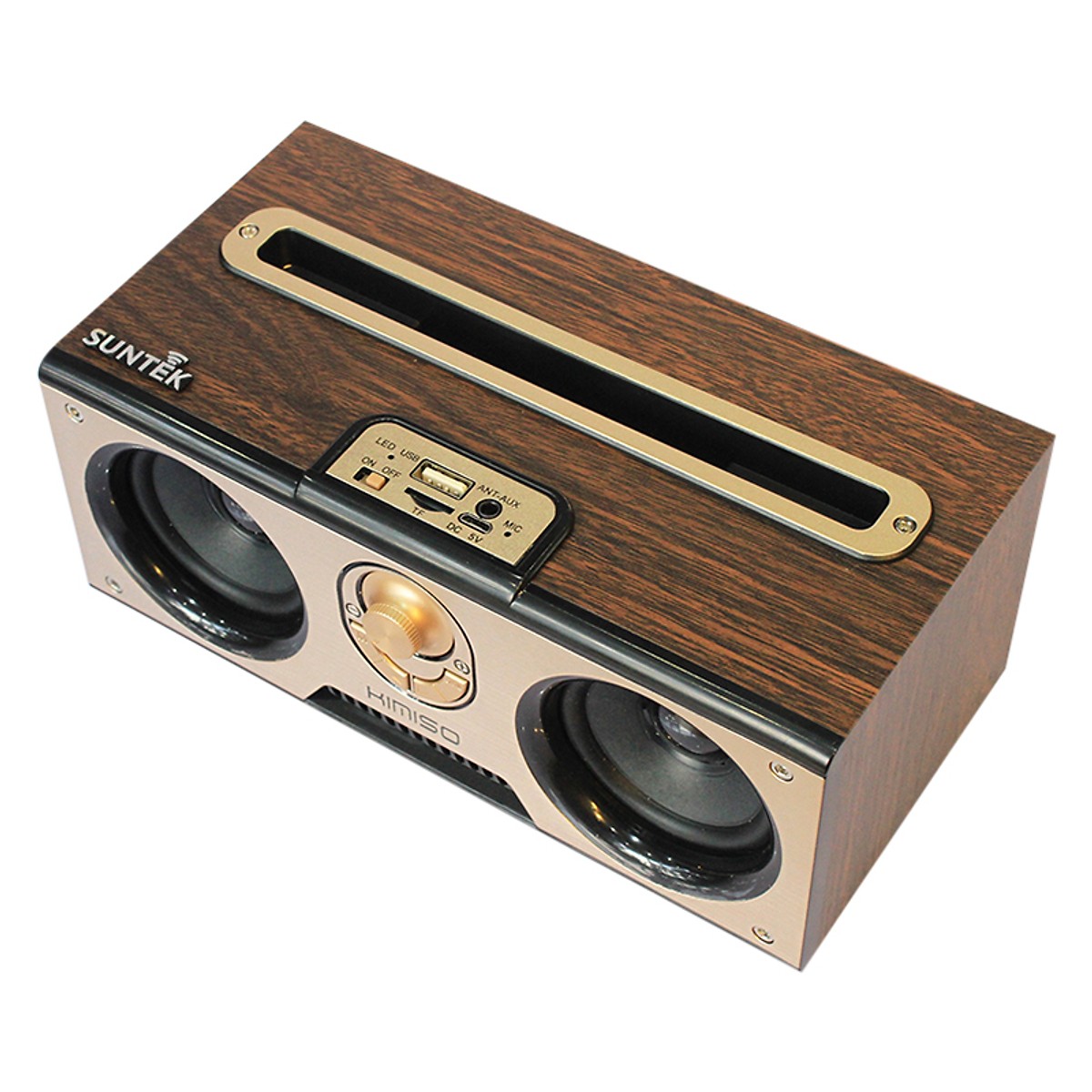Loa bluetooth Himiso Suntek KM7 thiết kế cổ điển vân gỗ