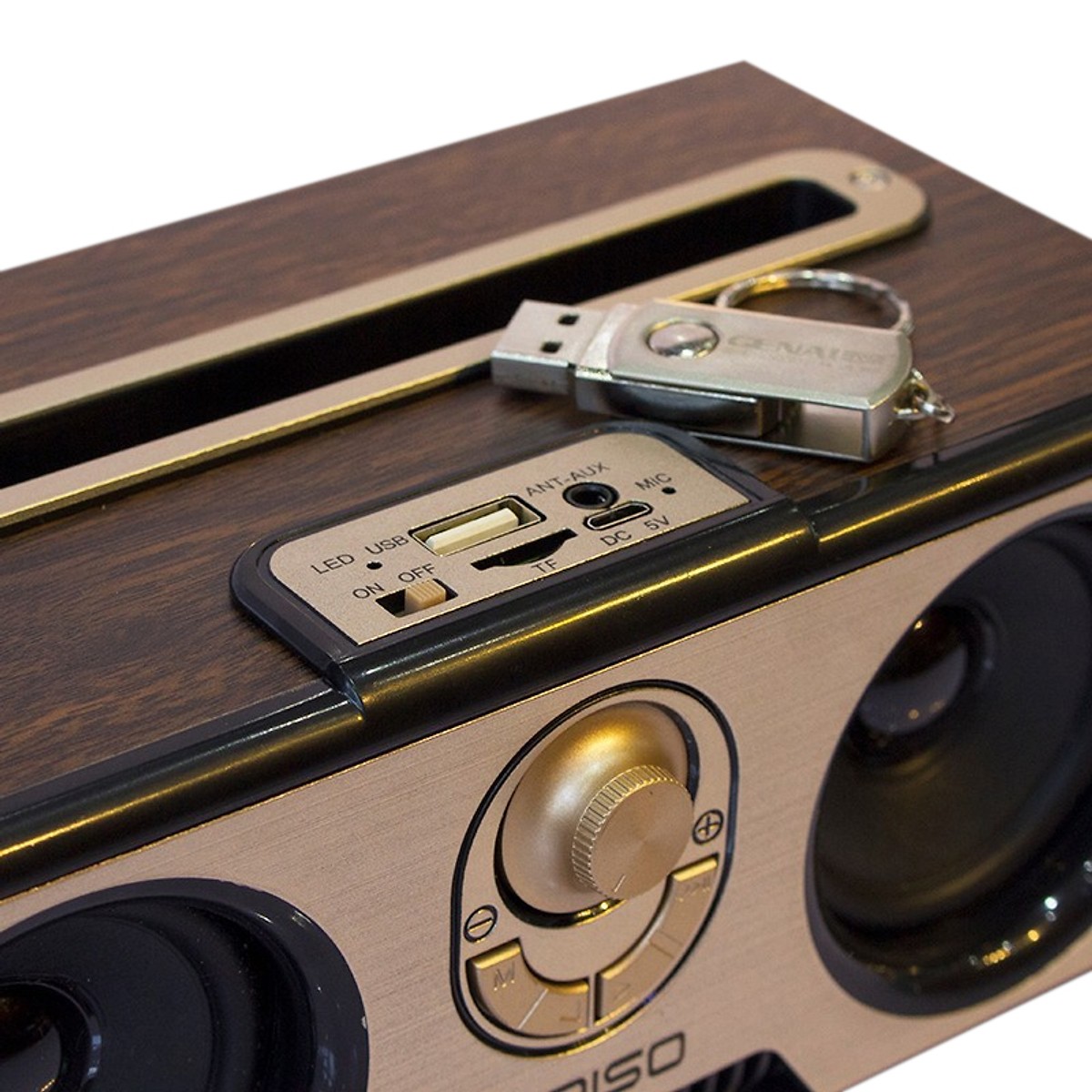 Loa bluetooth Himiso Suntek KM7 thiết kế cổ điển vân gỗ