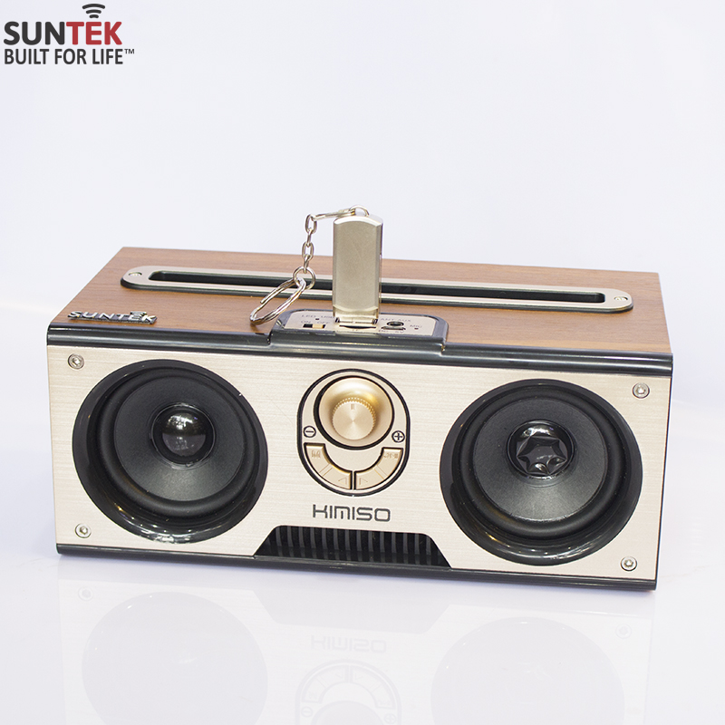 Loa bluetooth Himiso Suntek KM7 thiết kế cổ điển vân gỗ