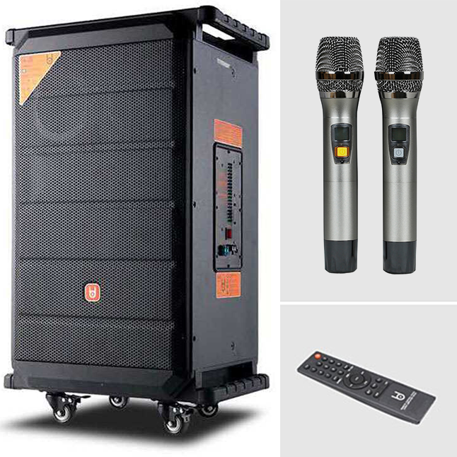 Loa kéo di động BD H1283 công suất khủng - 2 Micro không dây