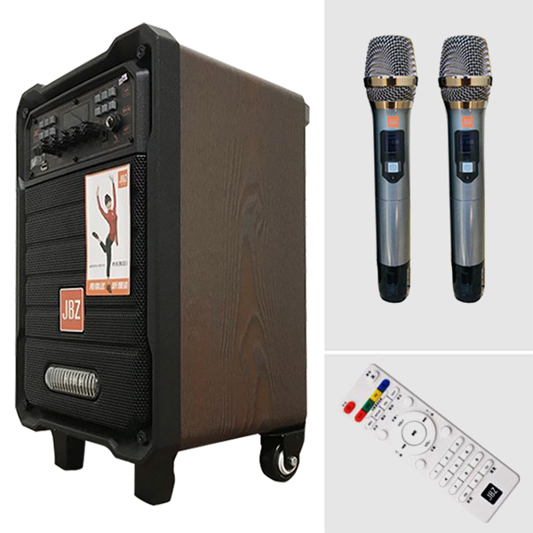 Loa kéo di động JBZ 1213 chính hãng - 3 tấc kèm 2 micro không dây