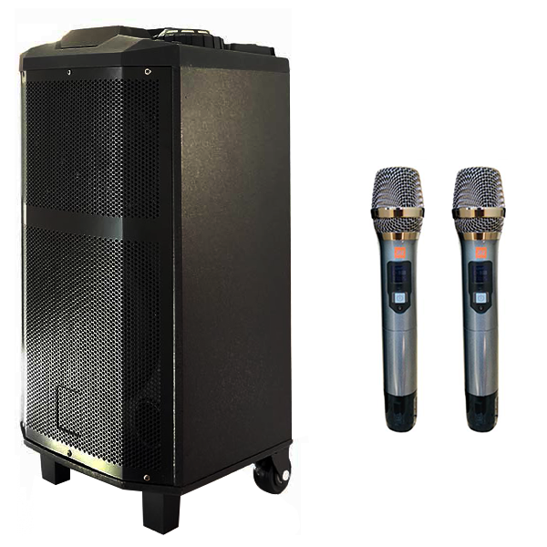 Loa kéo karaoke DJ 3 tấc rưỡi bass khủng - Model K5 Pin tốt kèm 2 micro không dây