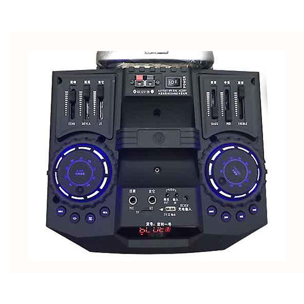 Loa kéo karaoke DJ 3 tấc rưỡi bass khủng - Model K5 Pin tốt kèm 2 micro không dây