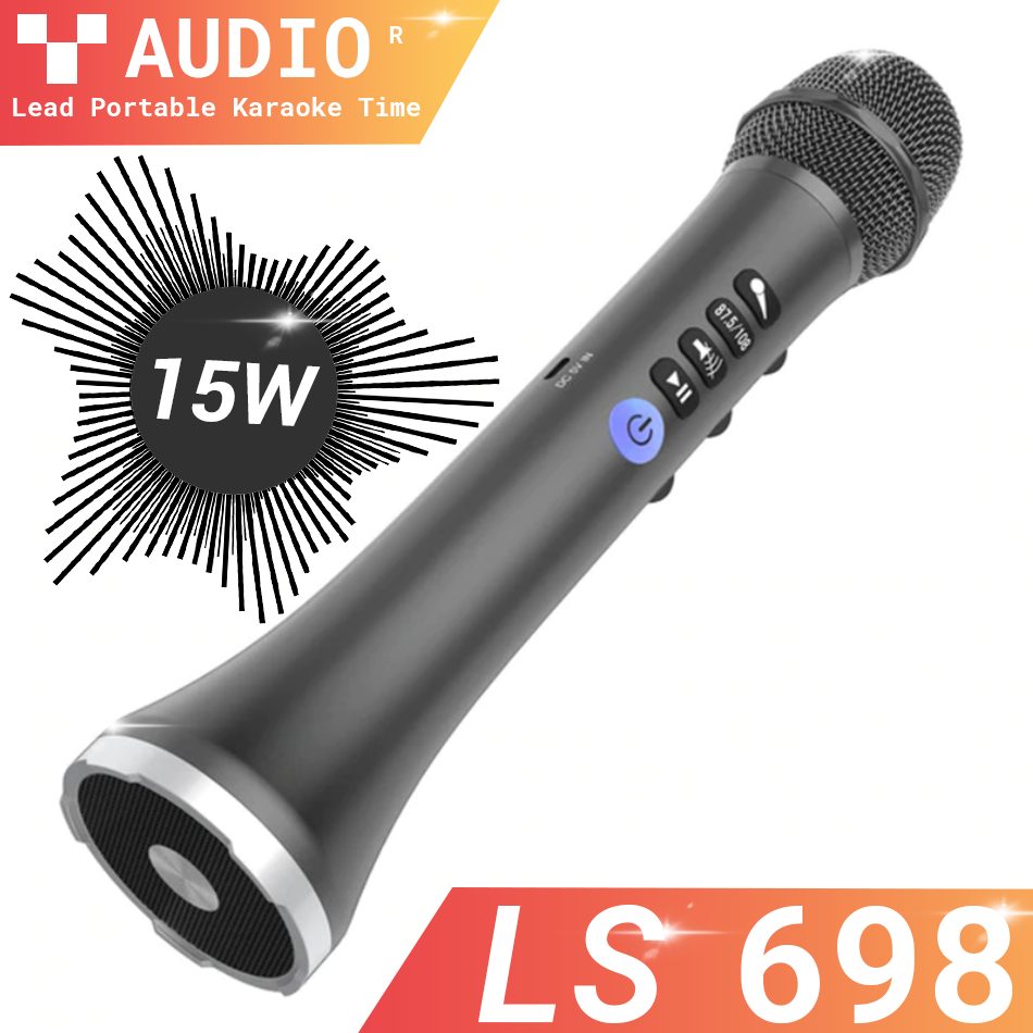 Micro bluetooth kiêm loa LS698 - 15W hỗ trợ kết hát trực tiếp trên Ôtô