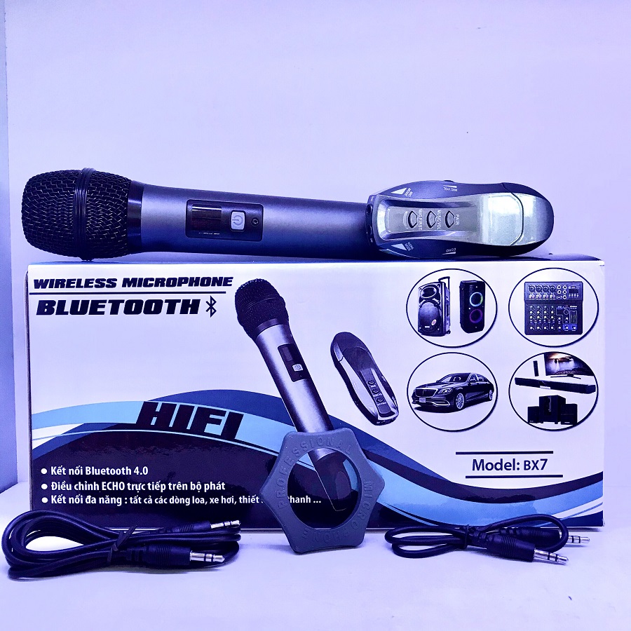 Micro Karaoke Đa Năng BX7 cho xe hơi và các loại loa