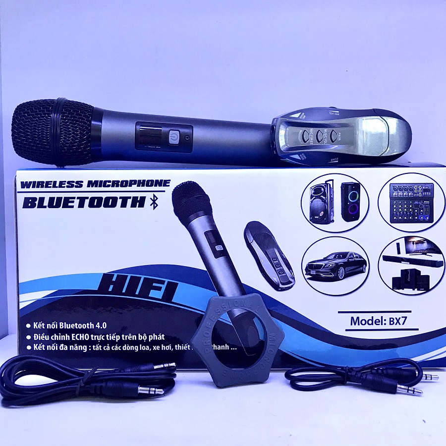 Micro Karaoke Đa Năng BX7 cho xe hơi và các loại loa