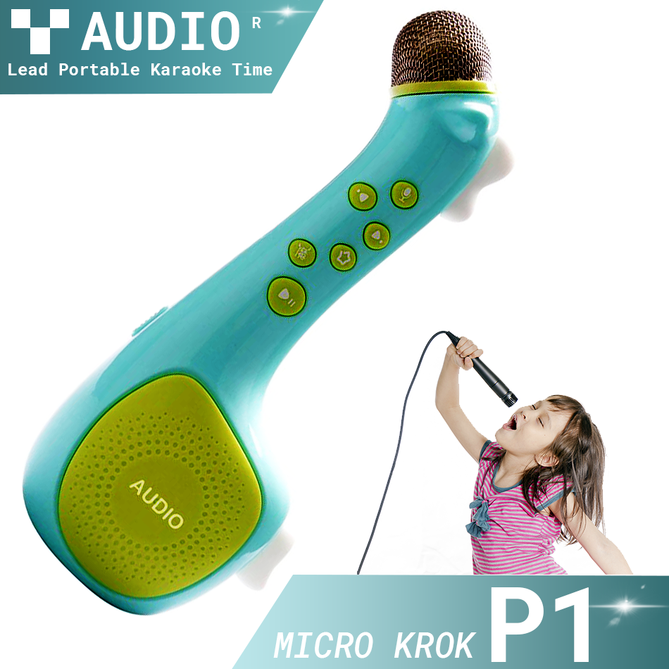 Micro không dây kèm loa cho bé KROK P1 chính hãng hát karaoke