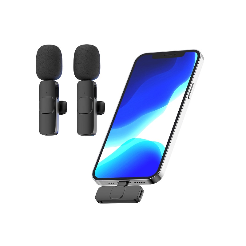 Bộ 2 mic cài áo K9 không dây dùng cho điện thoại Android và Iphone