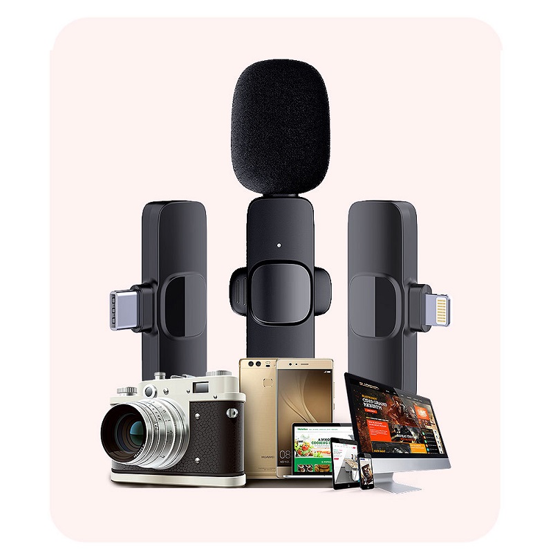 Bộ 2 Micro không dây k9 quay vlog Youtube video cho các dòng điện thoại