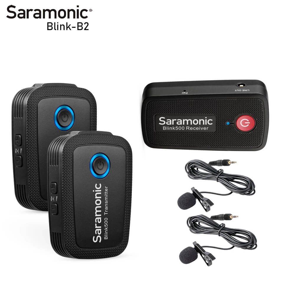 Micro Thu Âm Không Dây Saramonic BLINK 500 B2 Hỗ Trợ 2 Mic